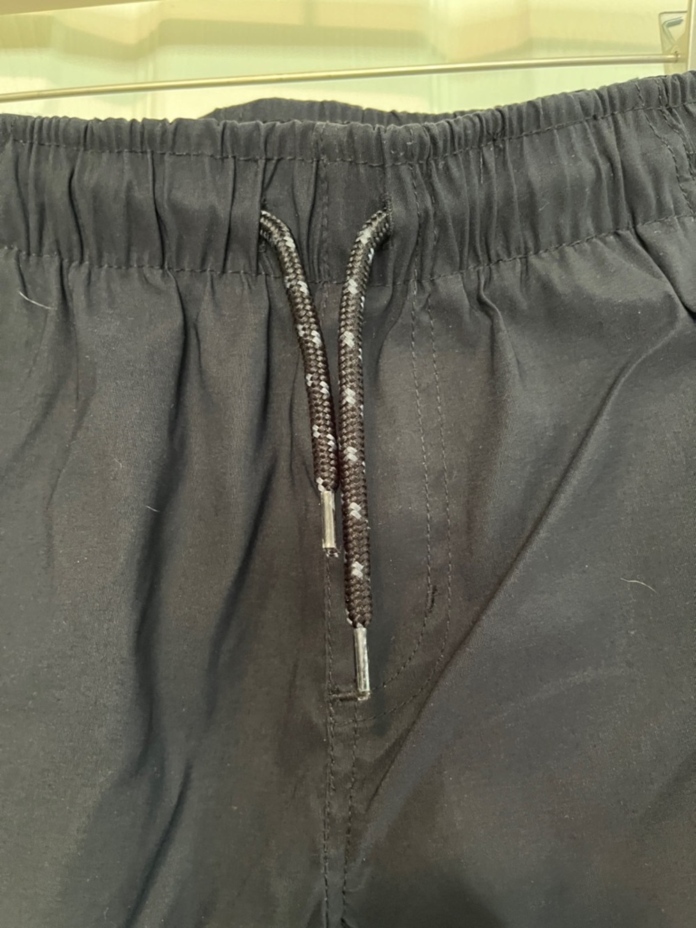 Kids Black Drawstring weatherproof pants with Zip Pocket - Picture 5 of 6